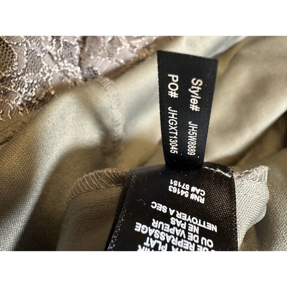 Jessica Howard Mother of Bride Long Gown Size 16W Gray Scallops Lace Rhinestone - Picture 15 of 16